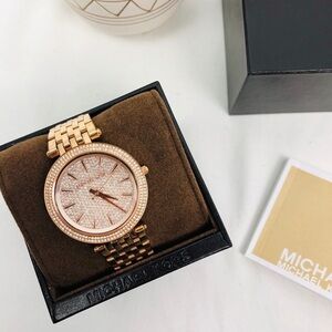 MICHAEL KORS ROSE GOLD DIAMOND FACE SPARKLE WATCH